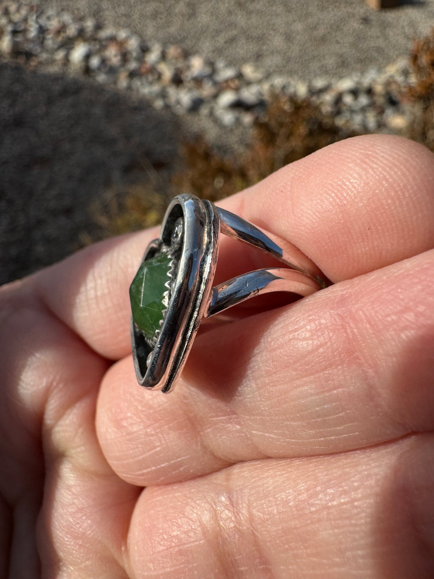 Grossular Garnet Heart Ring (Sz 5.75-6)