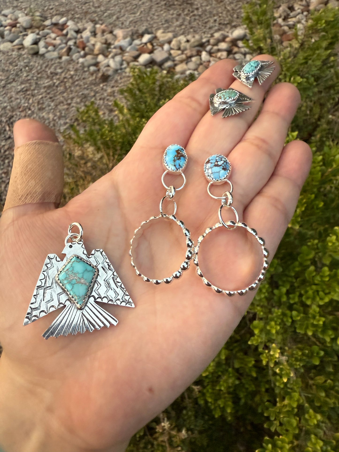 Golden Hills Turquoise Hoop Earrings