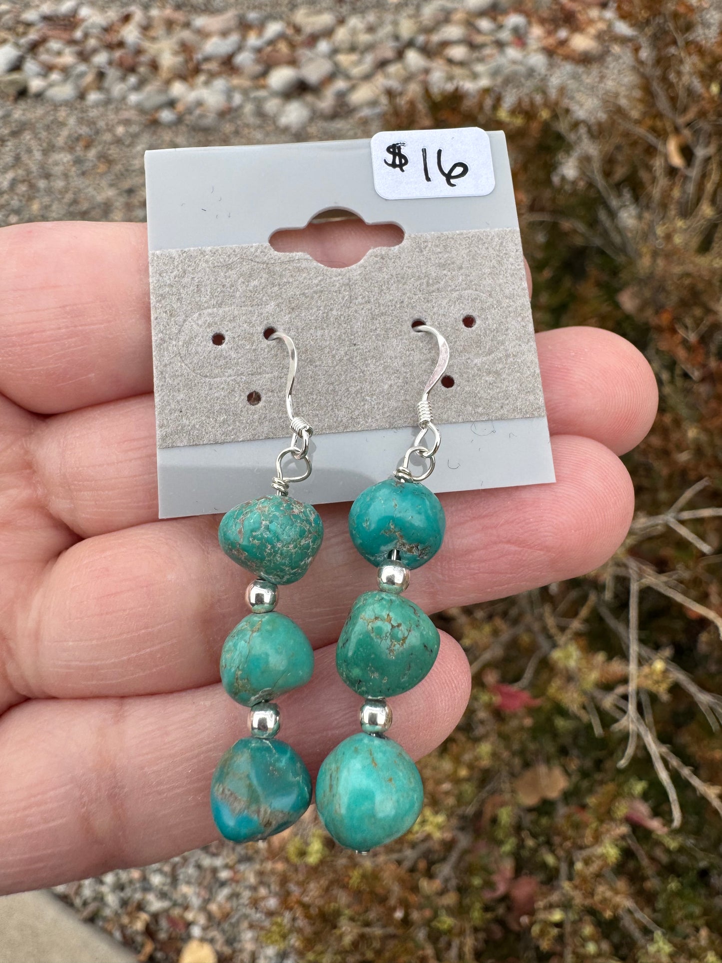 Turquoise Wire-wrapped Earrings (1)