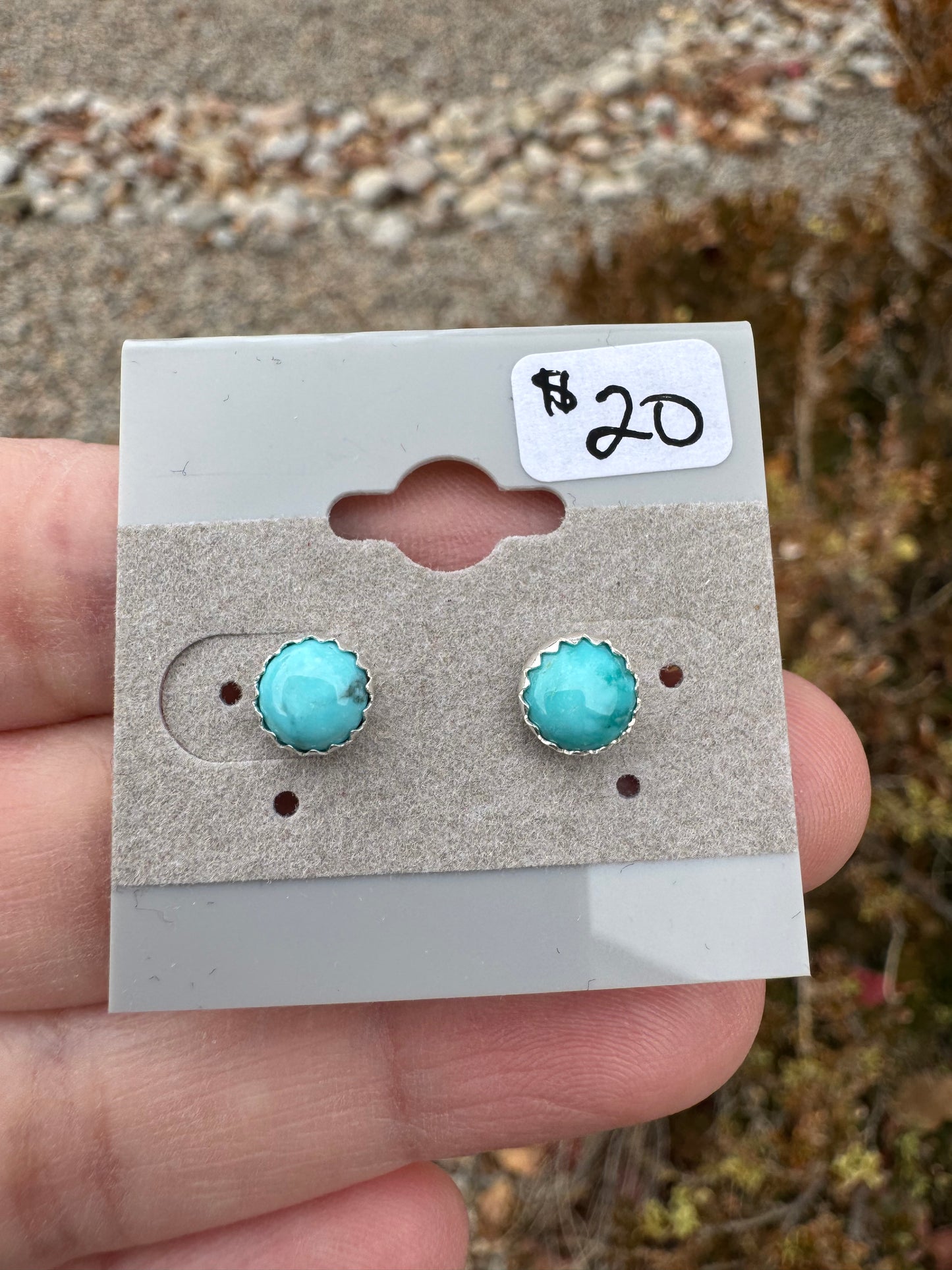6mm Turquoise Stud Earrings (2)