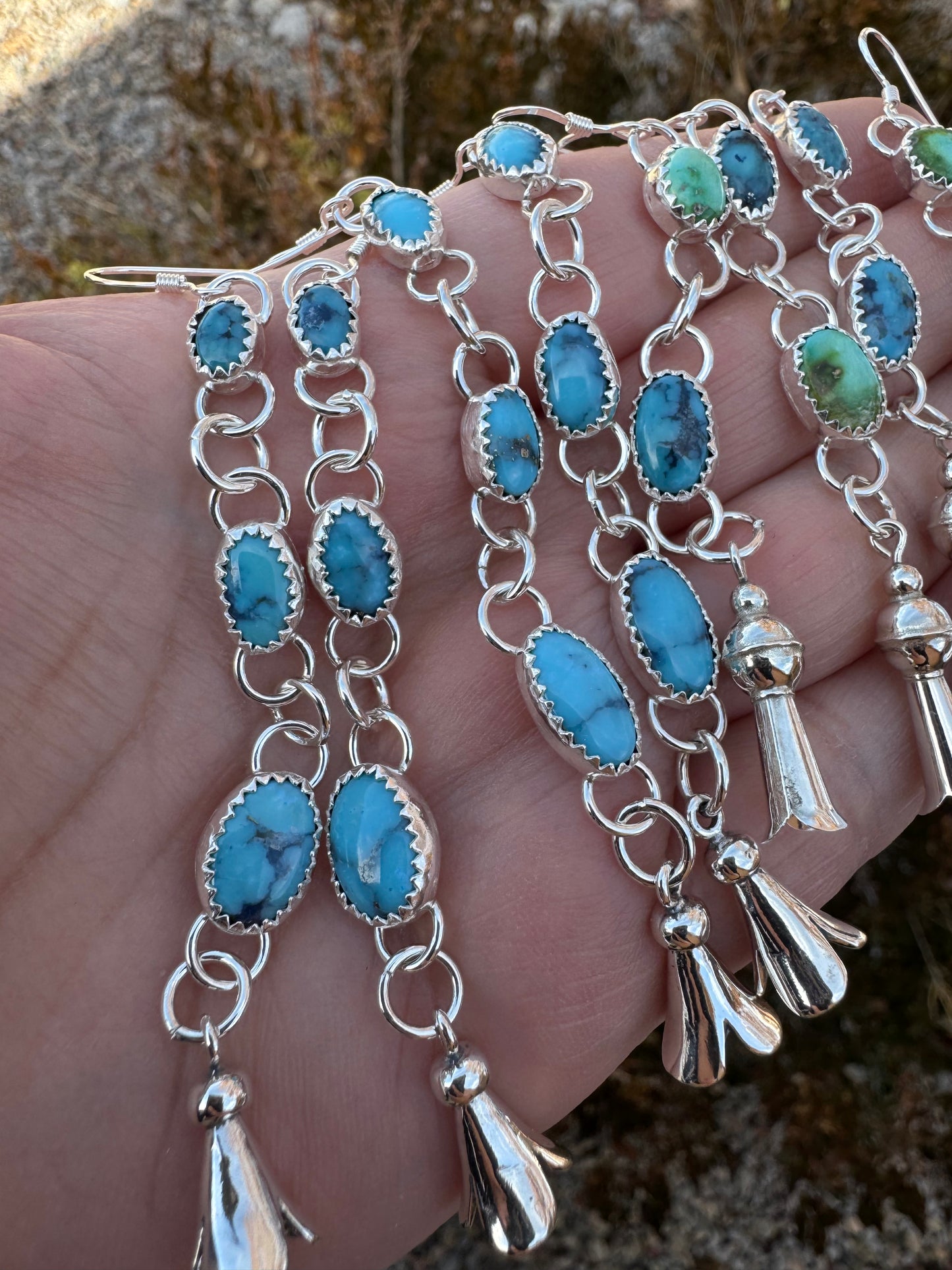 Squash Blossom Dangling Earrings (1)