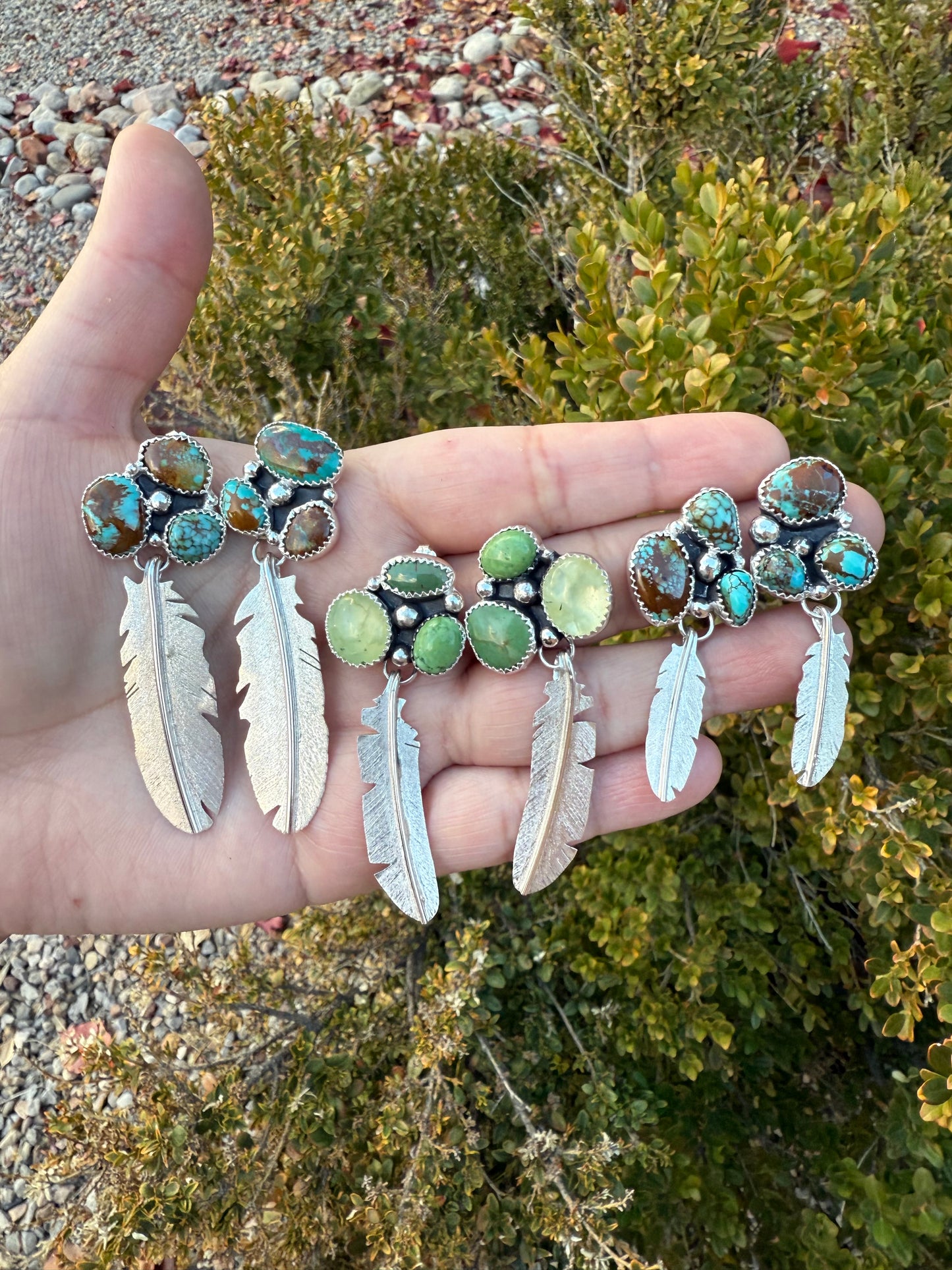 Royston Turquoise Small Feather Earrings