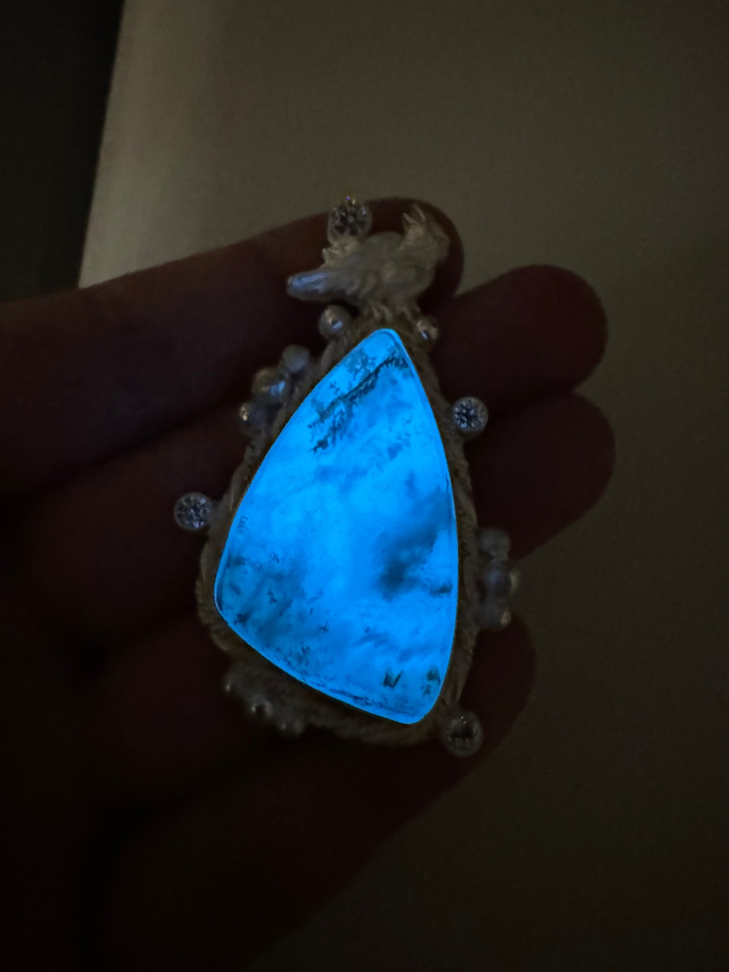 Glow in the Dark Crow Pendant