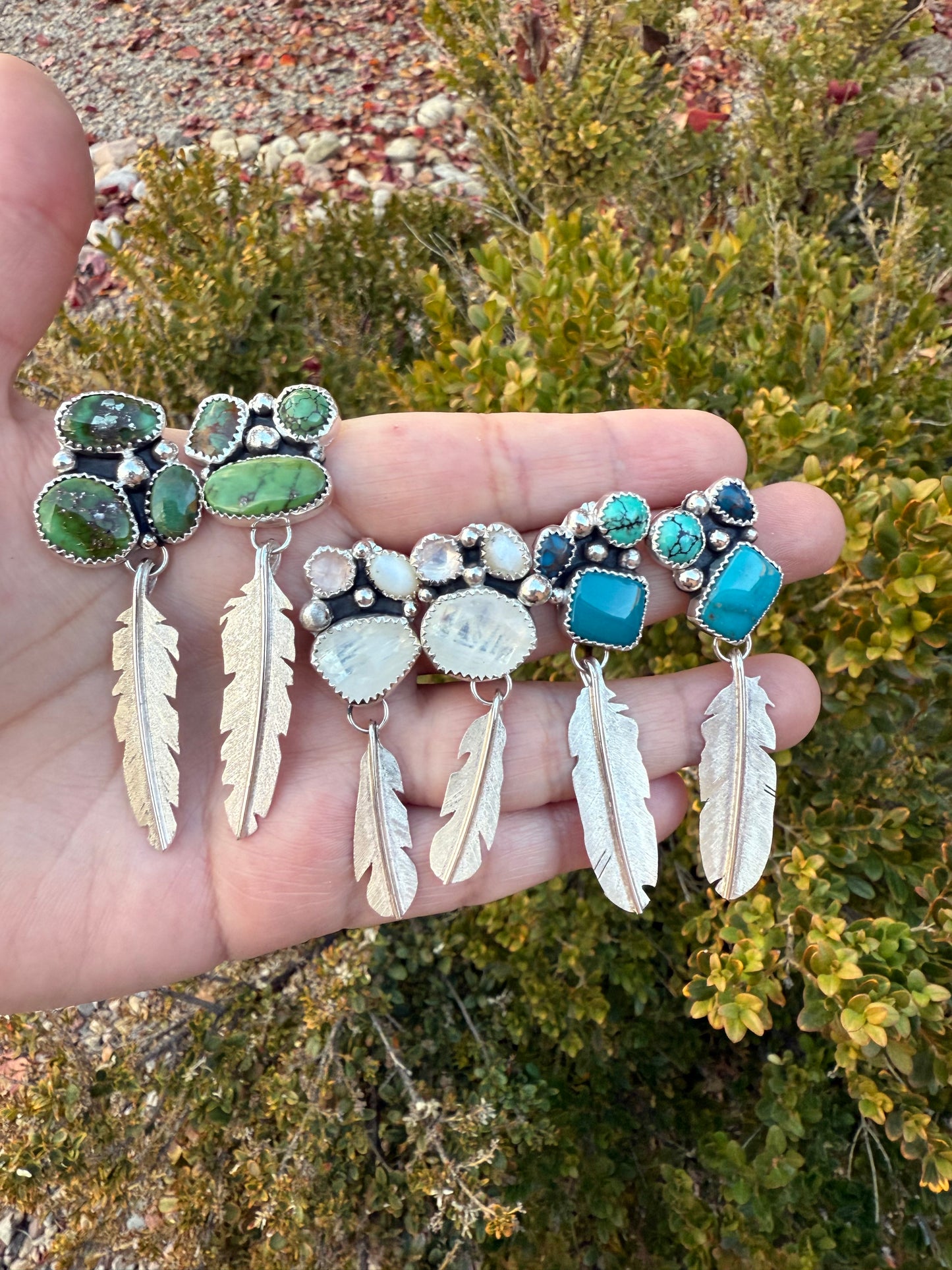 White Small Feather Earrings