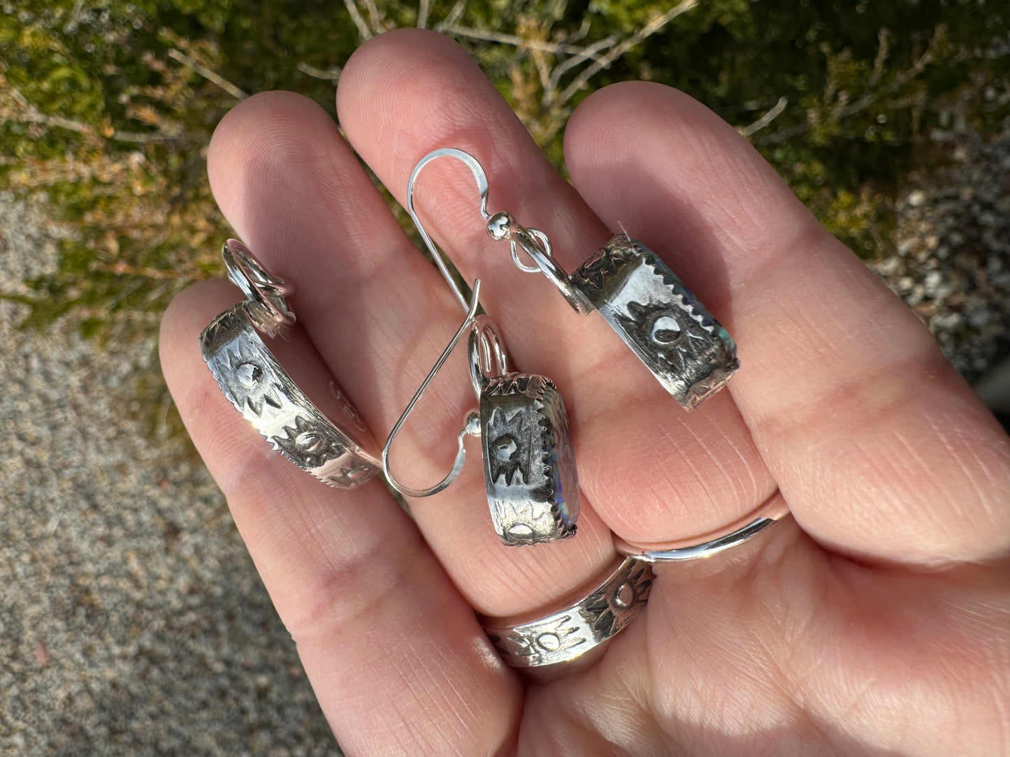 Sterling Opal Earrings