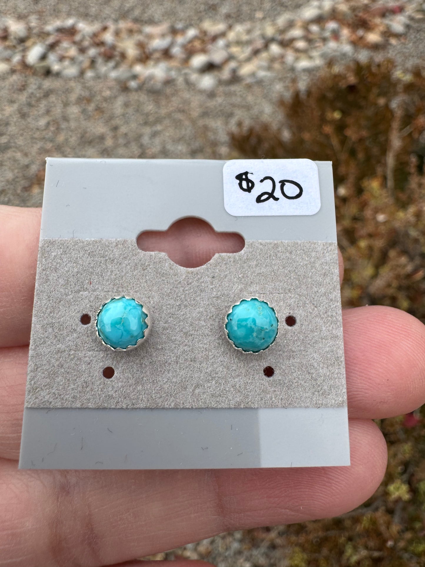6mm Turquoise Stud Earrings (3)