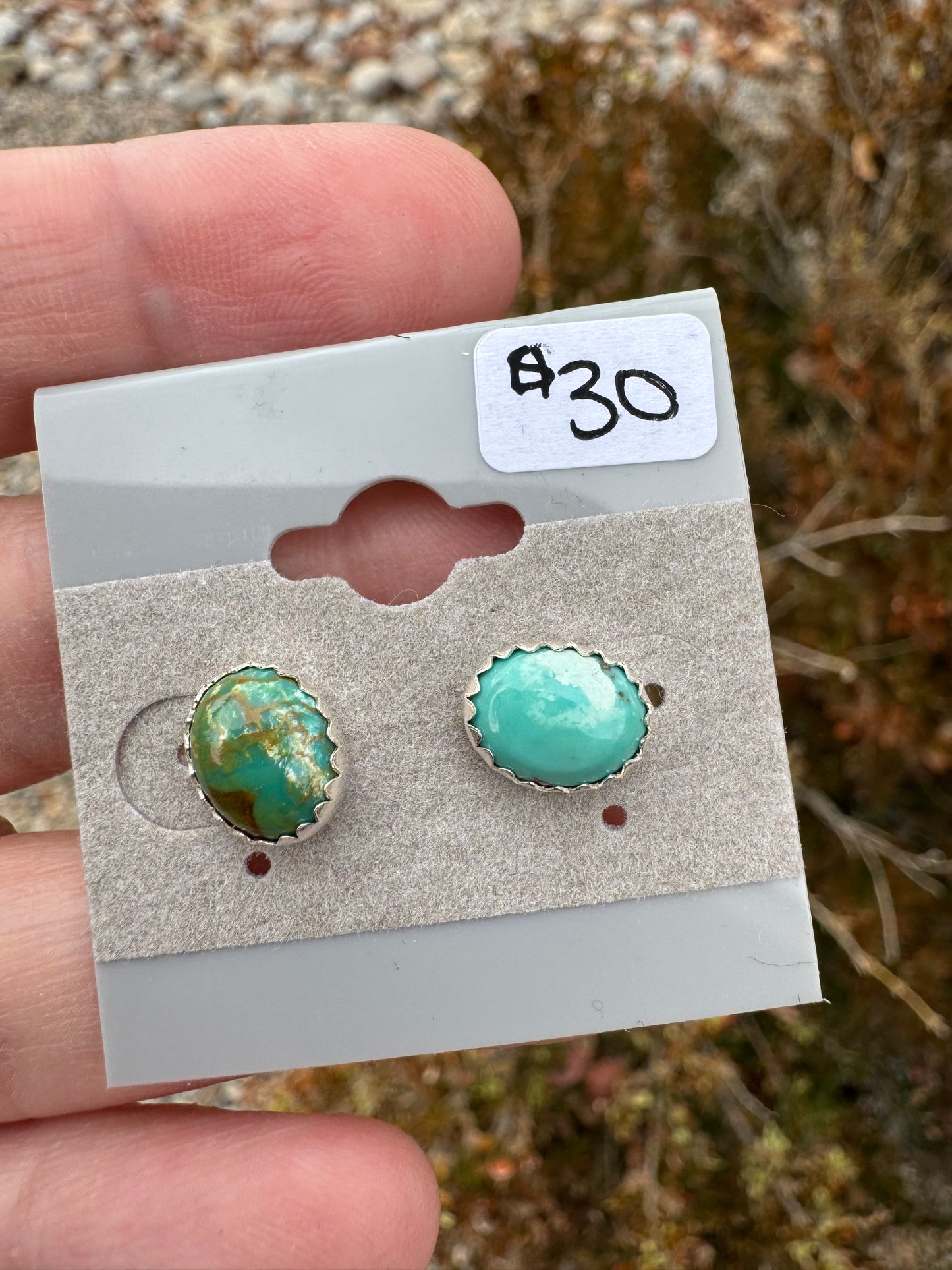 7x9mm Turquoise Stud Earrings (1)