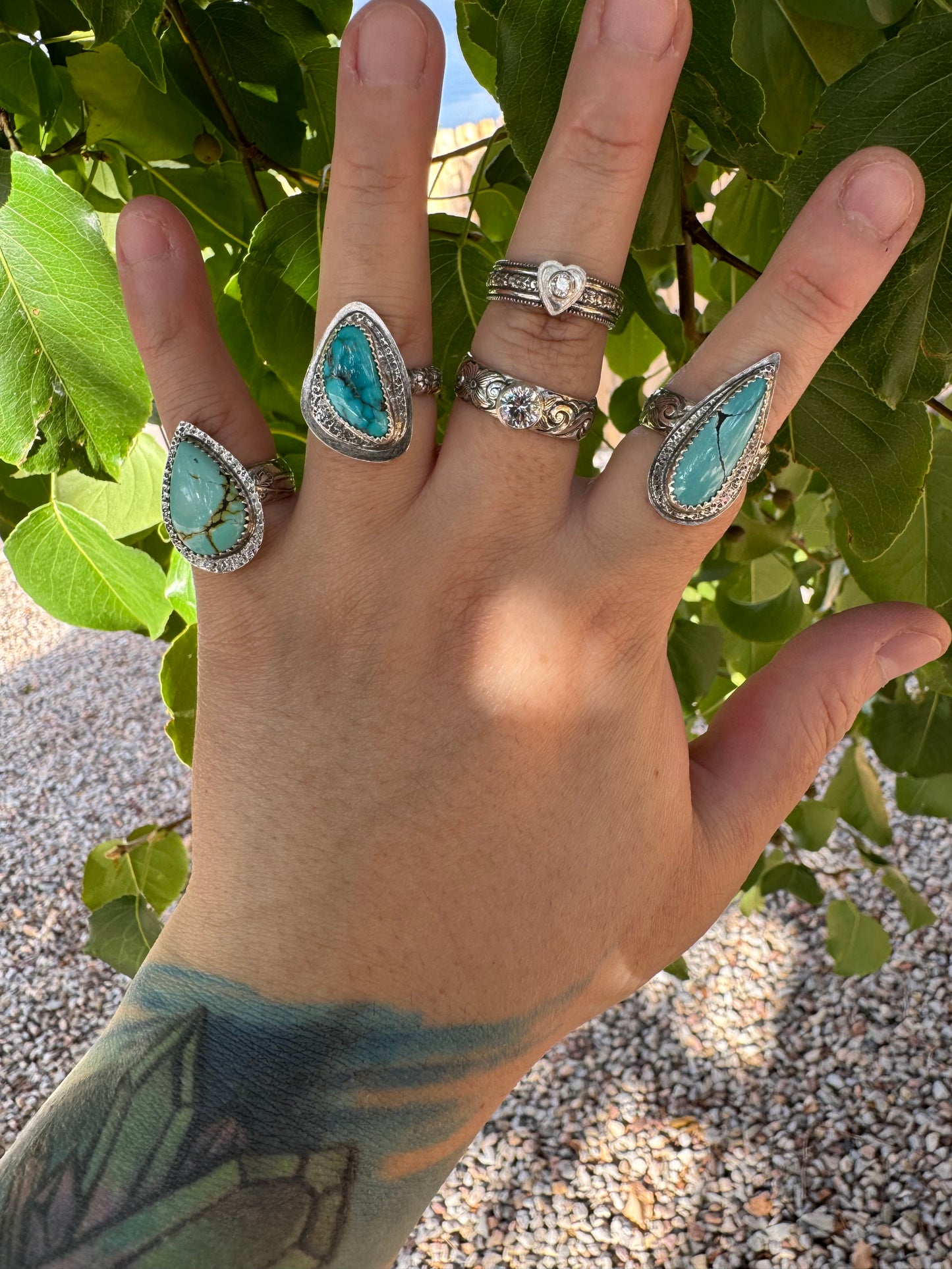 Turquoise Pear Ring - Adjusted to Necklace