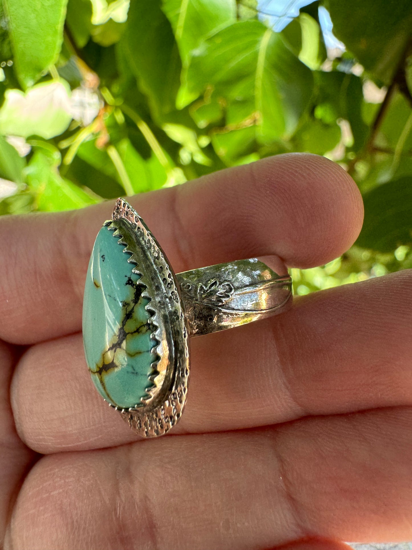 Turquoise Pear Ring (Sz 4.75-5)