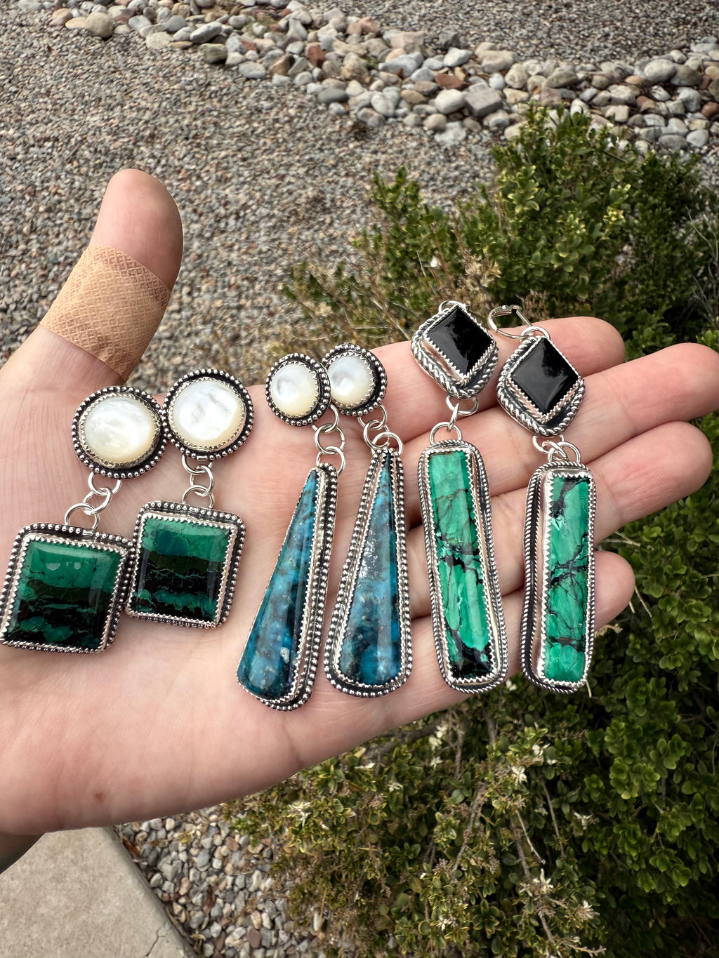 Azurite Malachite Squares & Pearls