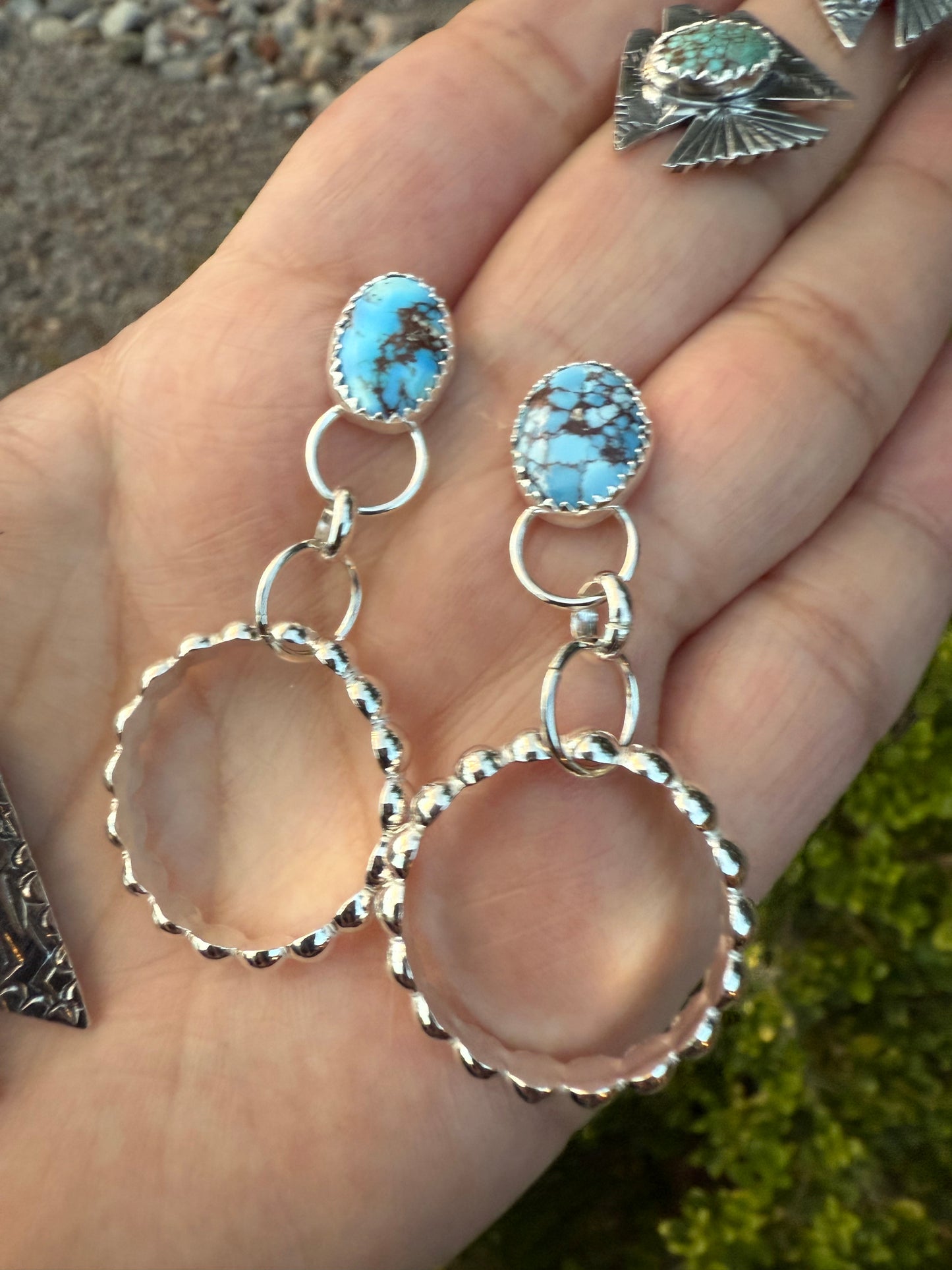 Golden Hills Turquoise Hoop Earrings