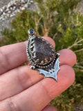 Black Tourmaline Bat Ring (Adjustable Size 4-6)