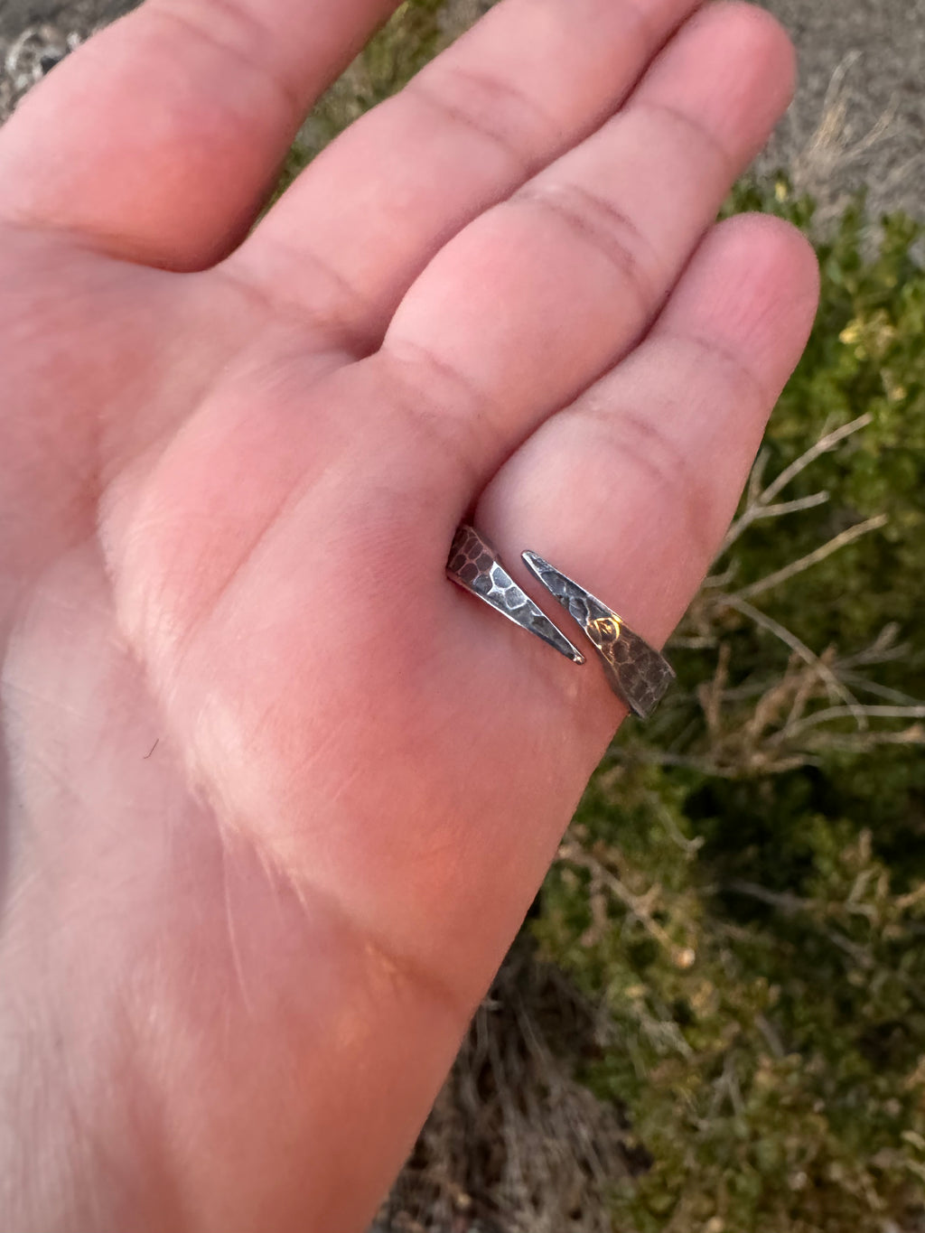 Black Tourmaline Bat Ring (Adjustable Size 4-6)