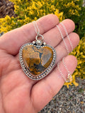 Tortoise Variscite Heart Necklace