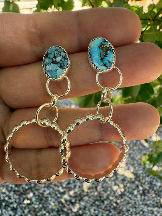 Golden Hills Turquoise Hoop Earrings