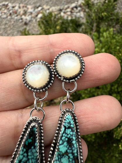 Hubei Turquoise & Pearl Earrings