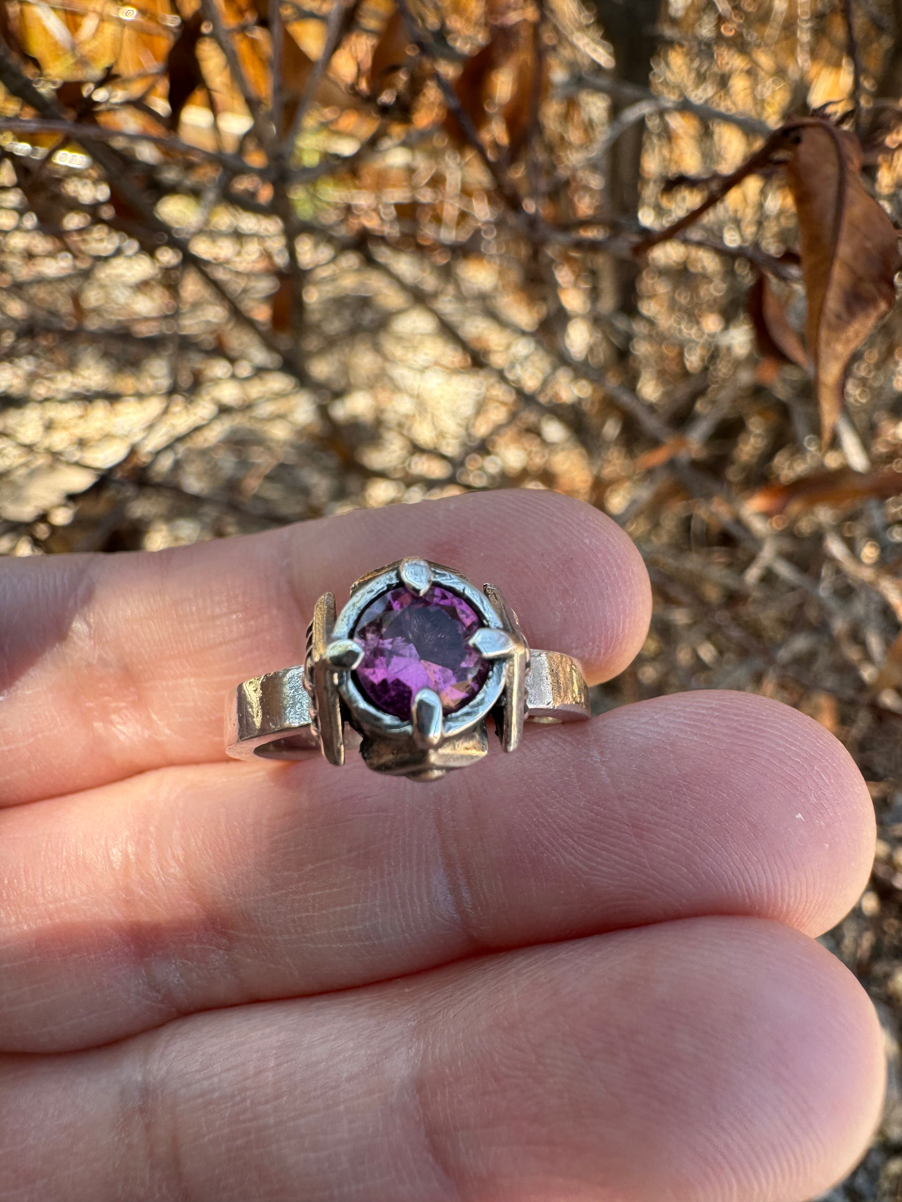 Pink Tourmaline Navajo Ring (Sz 8)