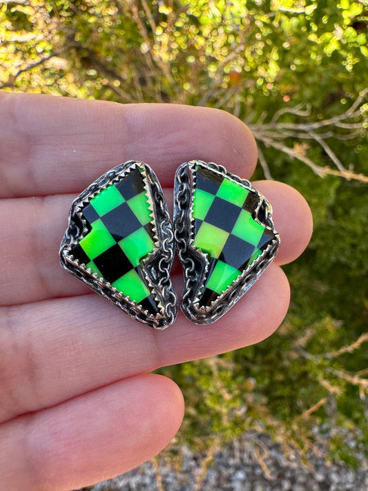 Chain Lighting Bolt Earrings