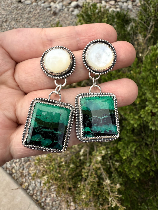 Azurite Malachite Squares & Pearls