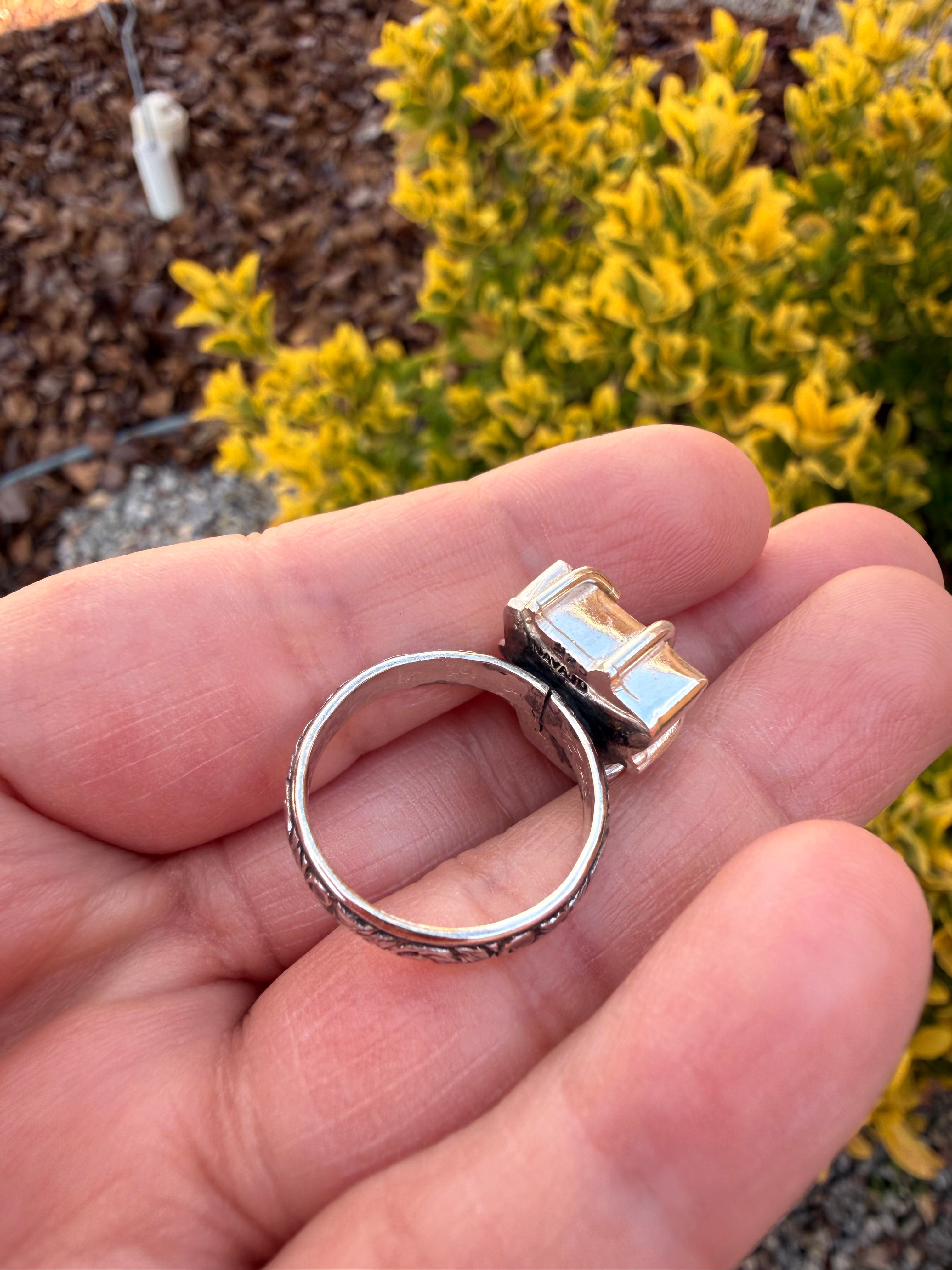 Moss Agate Ring (Sz 7)