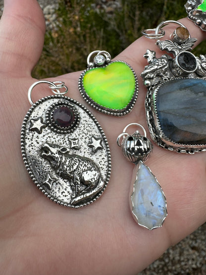 Moonstone Pumpkin Necklace