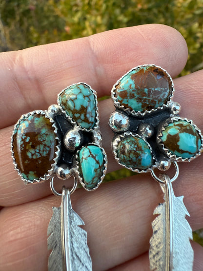 Royston Turquoise Small Feather Earrings