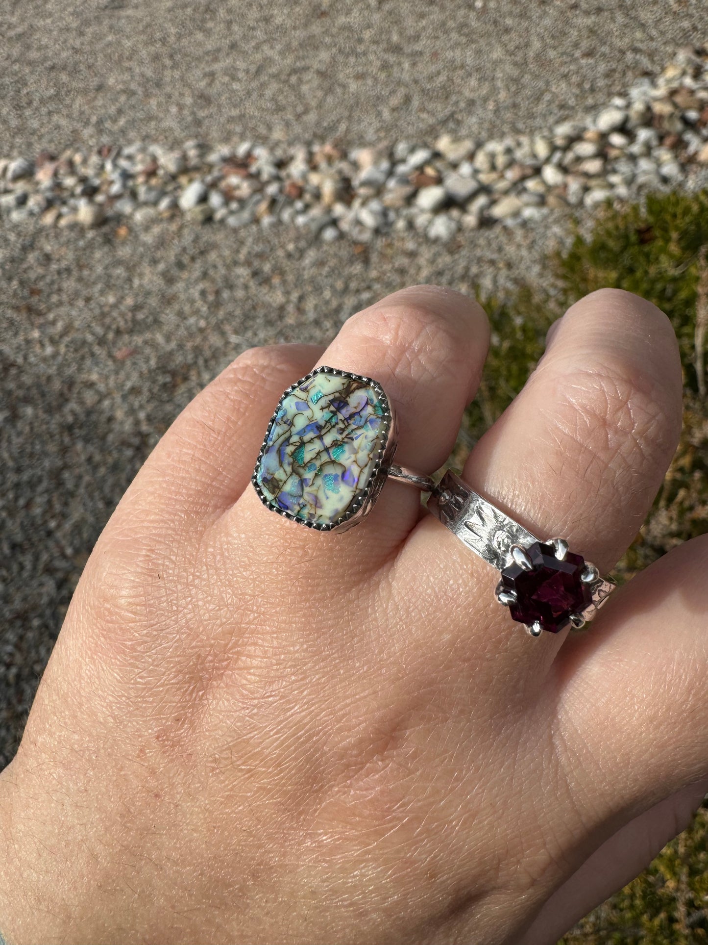 Sterling Opal Ring (Sz 7)