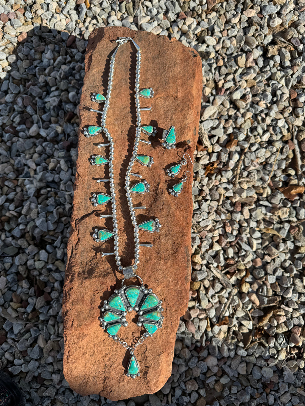 Sonoran Turquoise Concho Squash Blossom Set