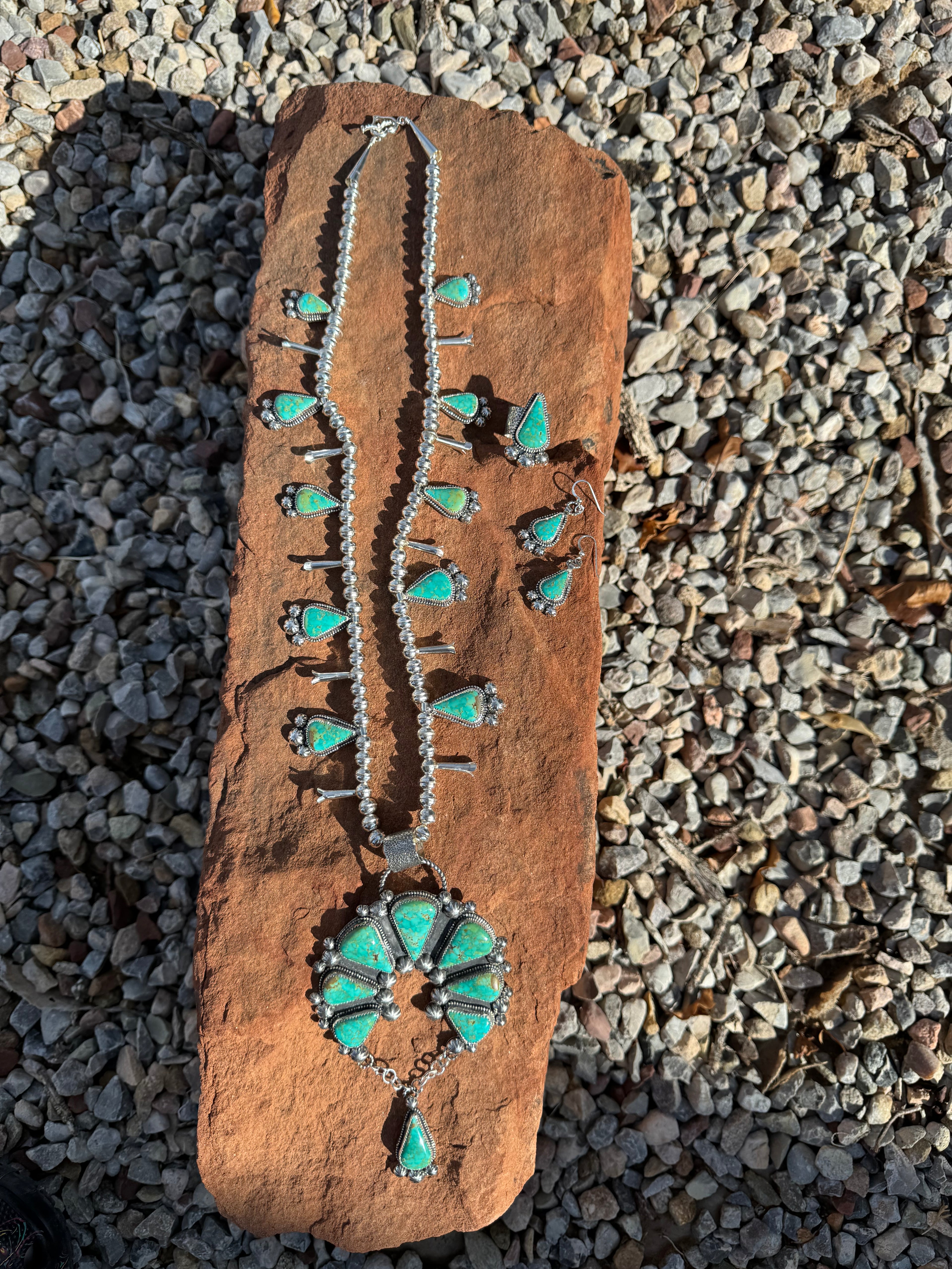 Sonoran Turquoise Concho Squash Blossom Set