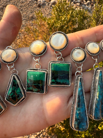 Azurite Malachite Squares & Pearls