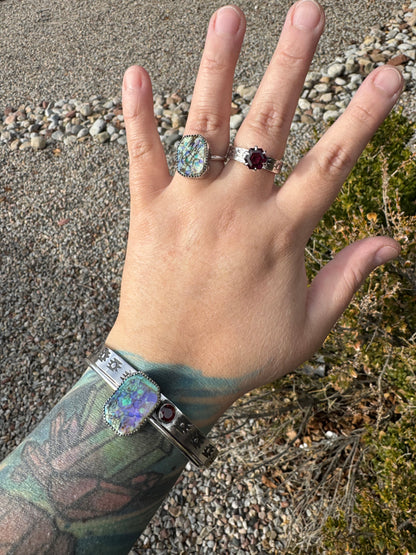Sterling Opal Ring (Sz 7)