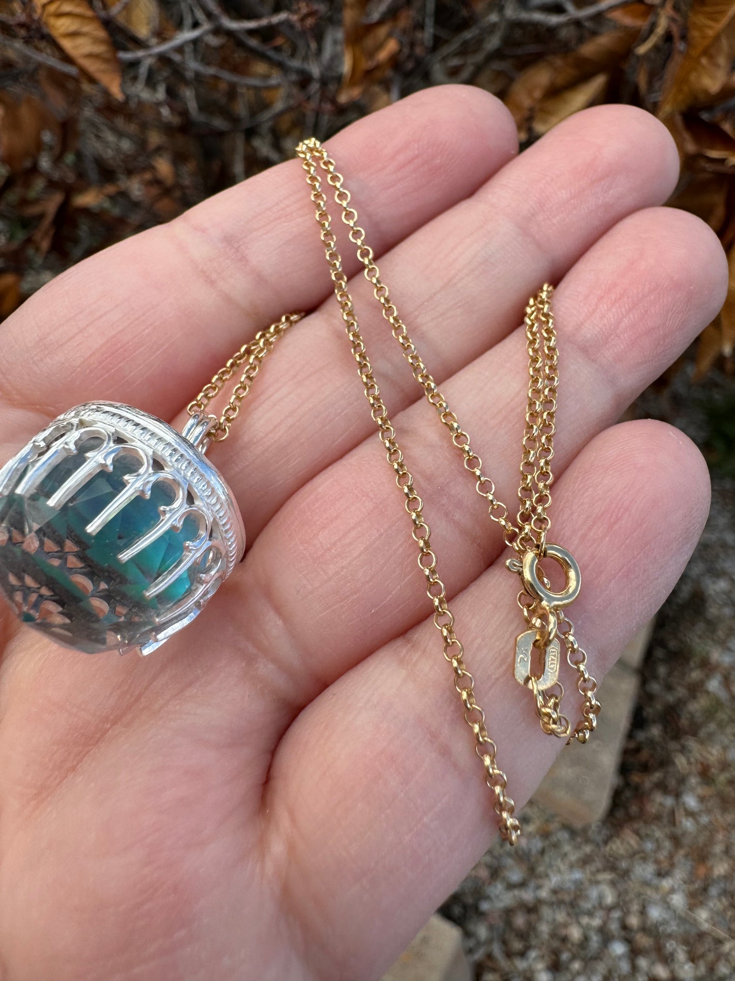 Aurora Opal + Quartz Necklace (Gold-Fill Chain)