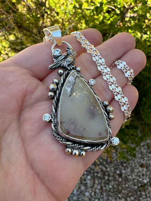 Glow in the Dark Crow Pendant