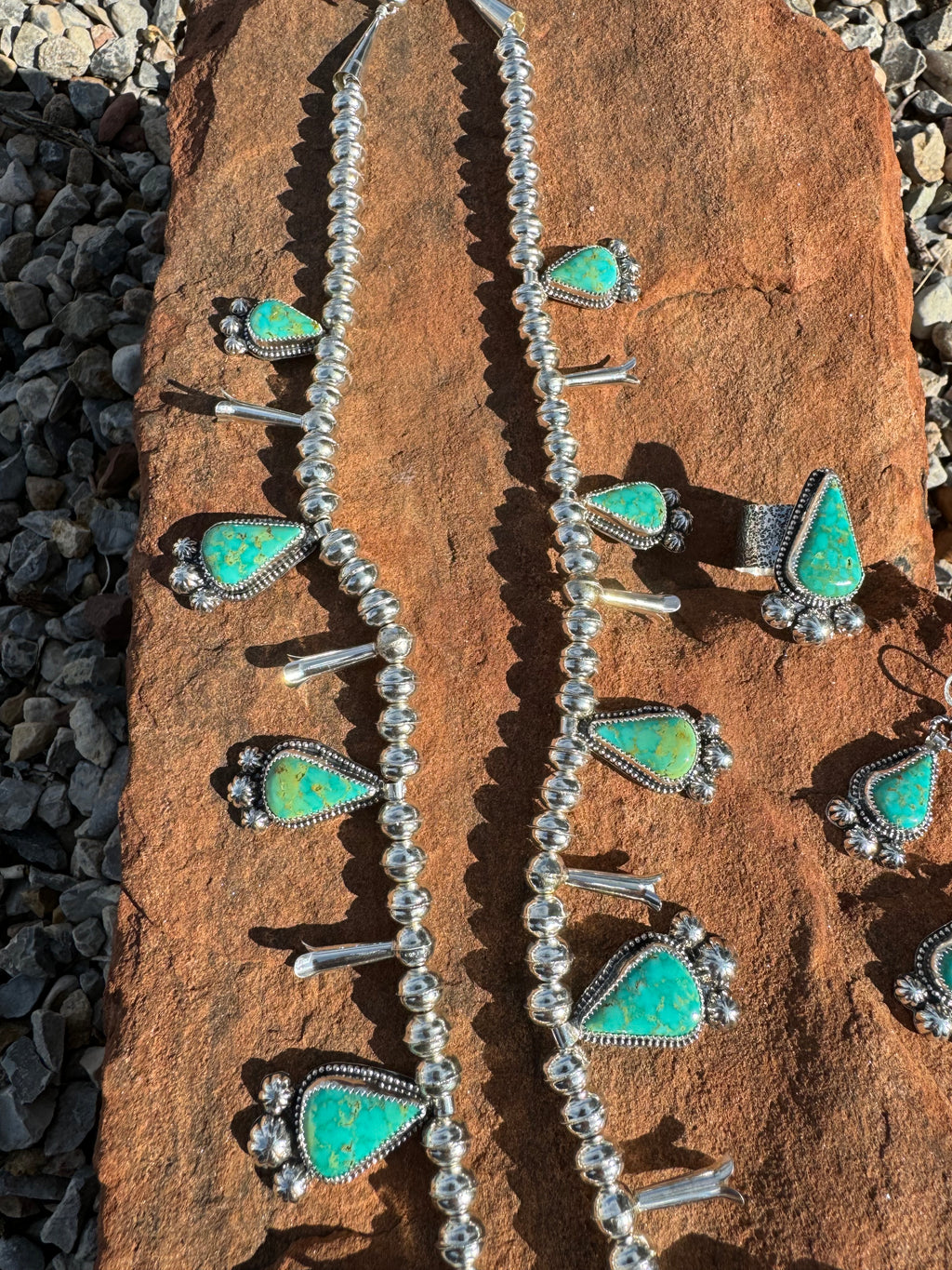 Sonoran Turquoise Concho Squash Blossom Set
