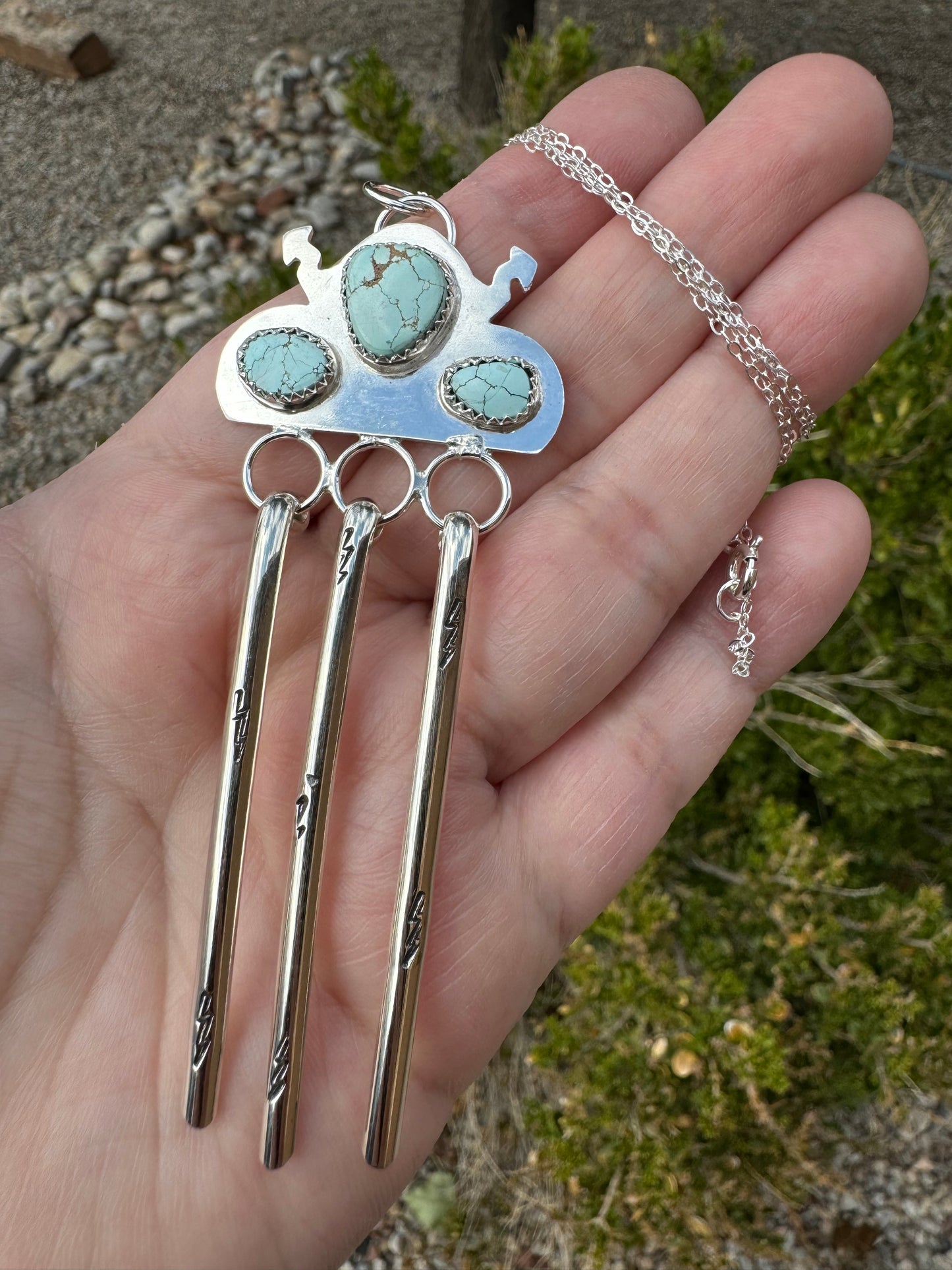 Lone Mountain Turq. Thundercloud Necklace