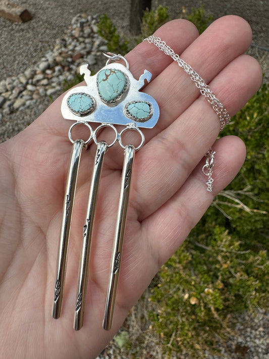 Lone Mountain Turq. Thundercloud Necklace