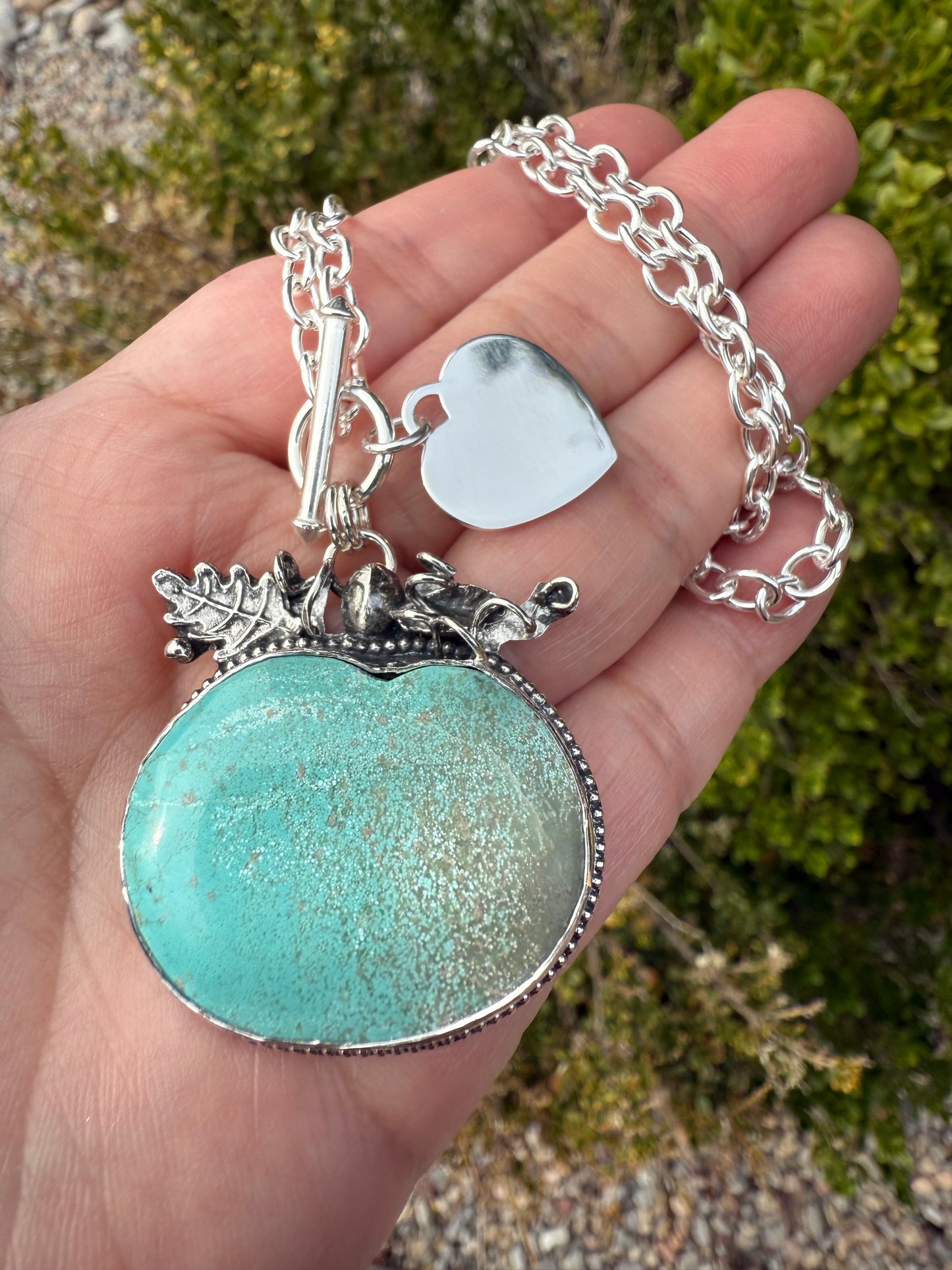 Large Kingman Turquoise Pumpkin Necklace