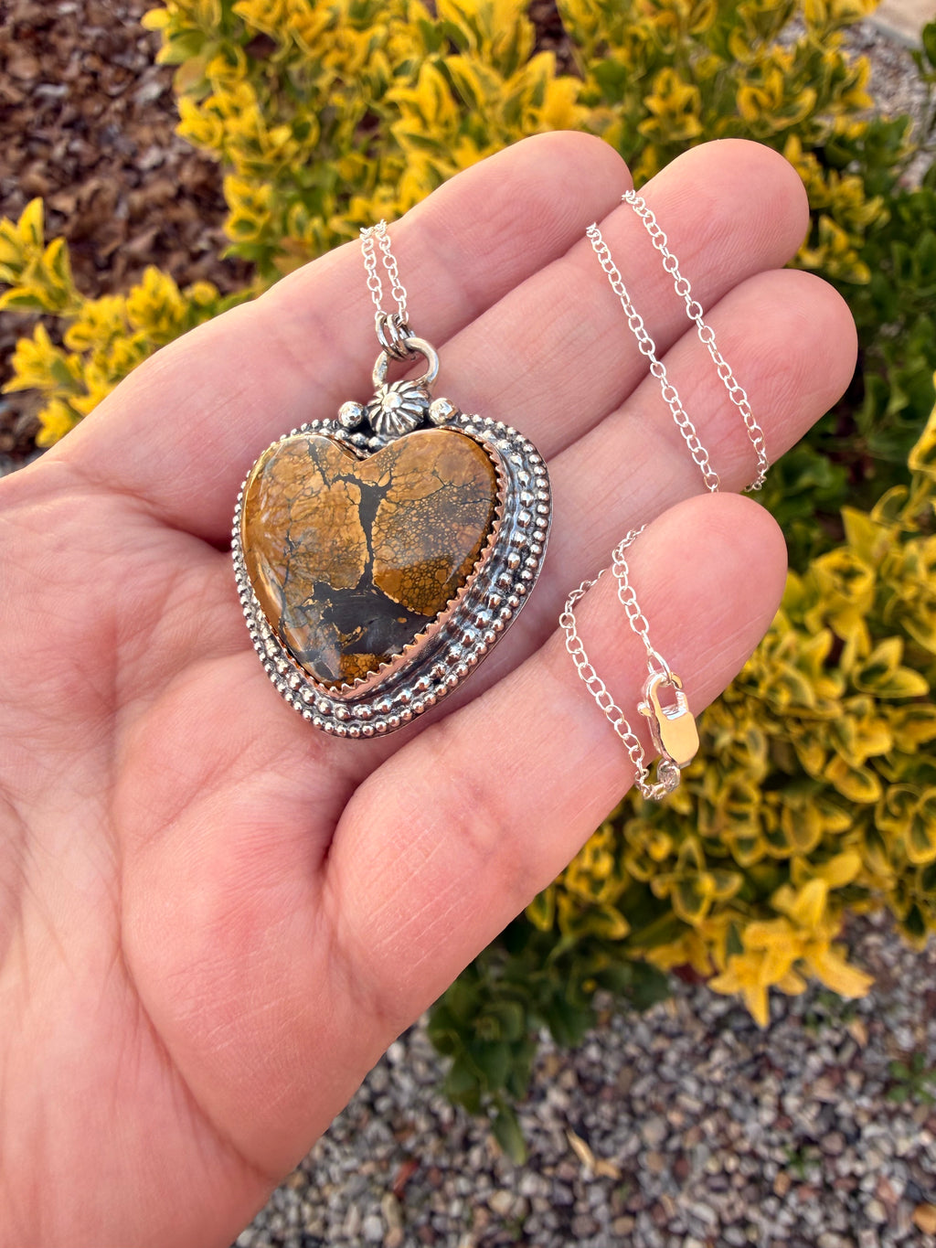 Tortoise Variscite Heart Necklace