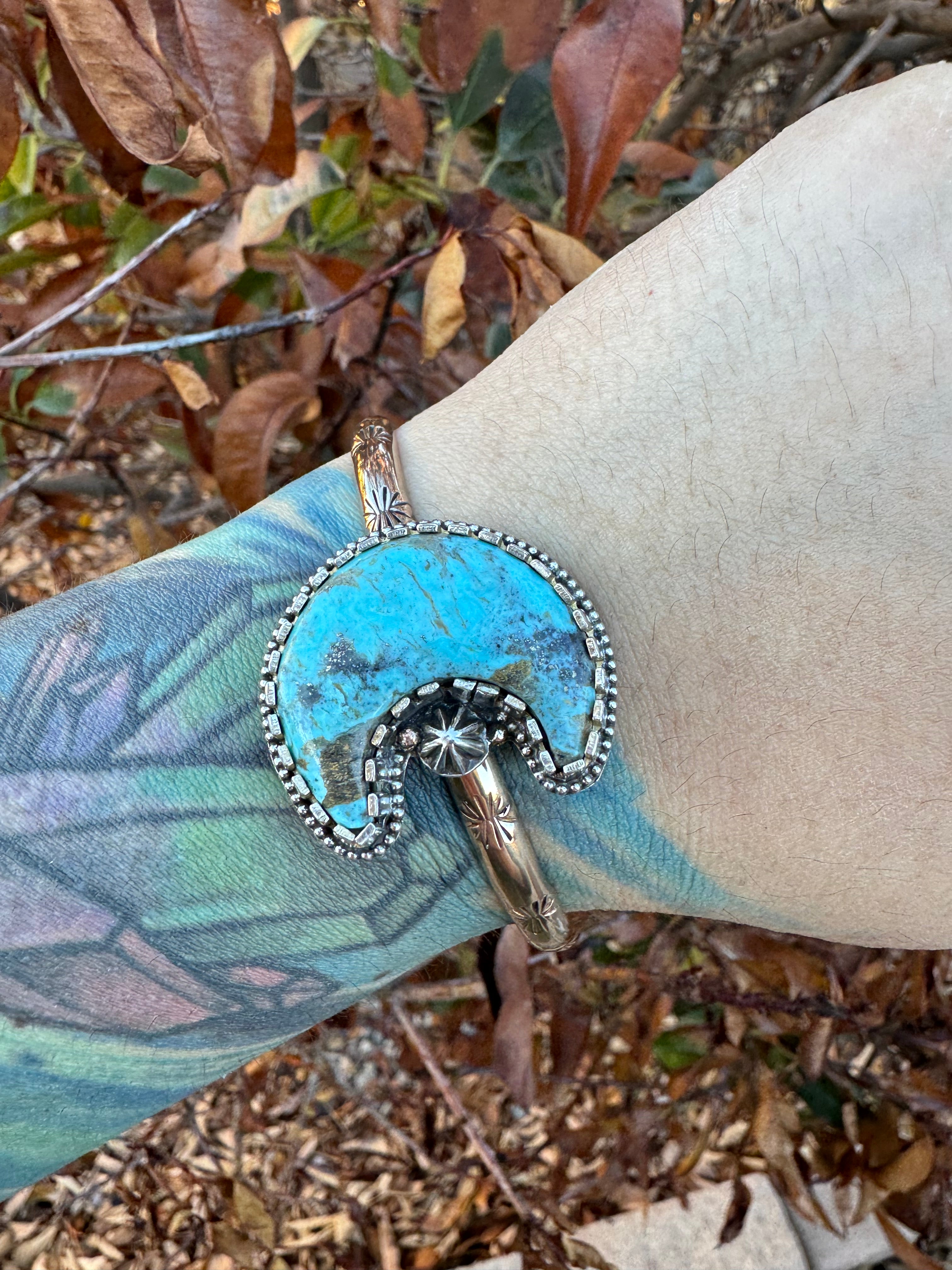 Kingman Turquoise Moon Bracelet