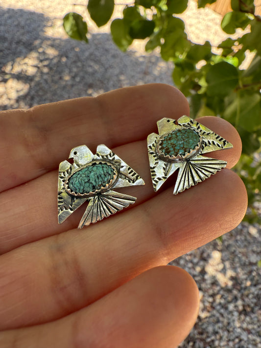 Sleeping Beauty Thunderbird Stud Earrings