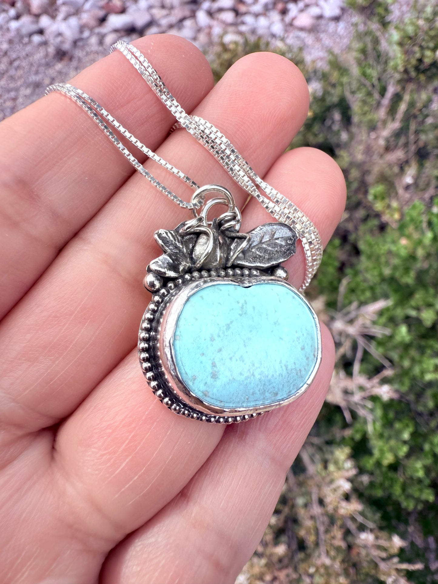 Small Kingman Turquoise Pumpkin Necklace (2)