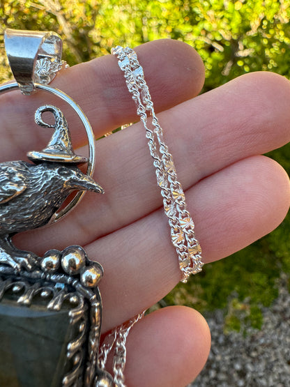 Witch Crow Labradorite Pendant
