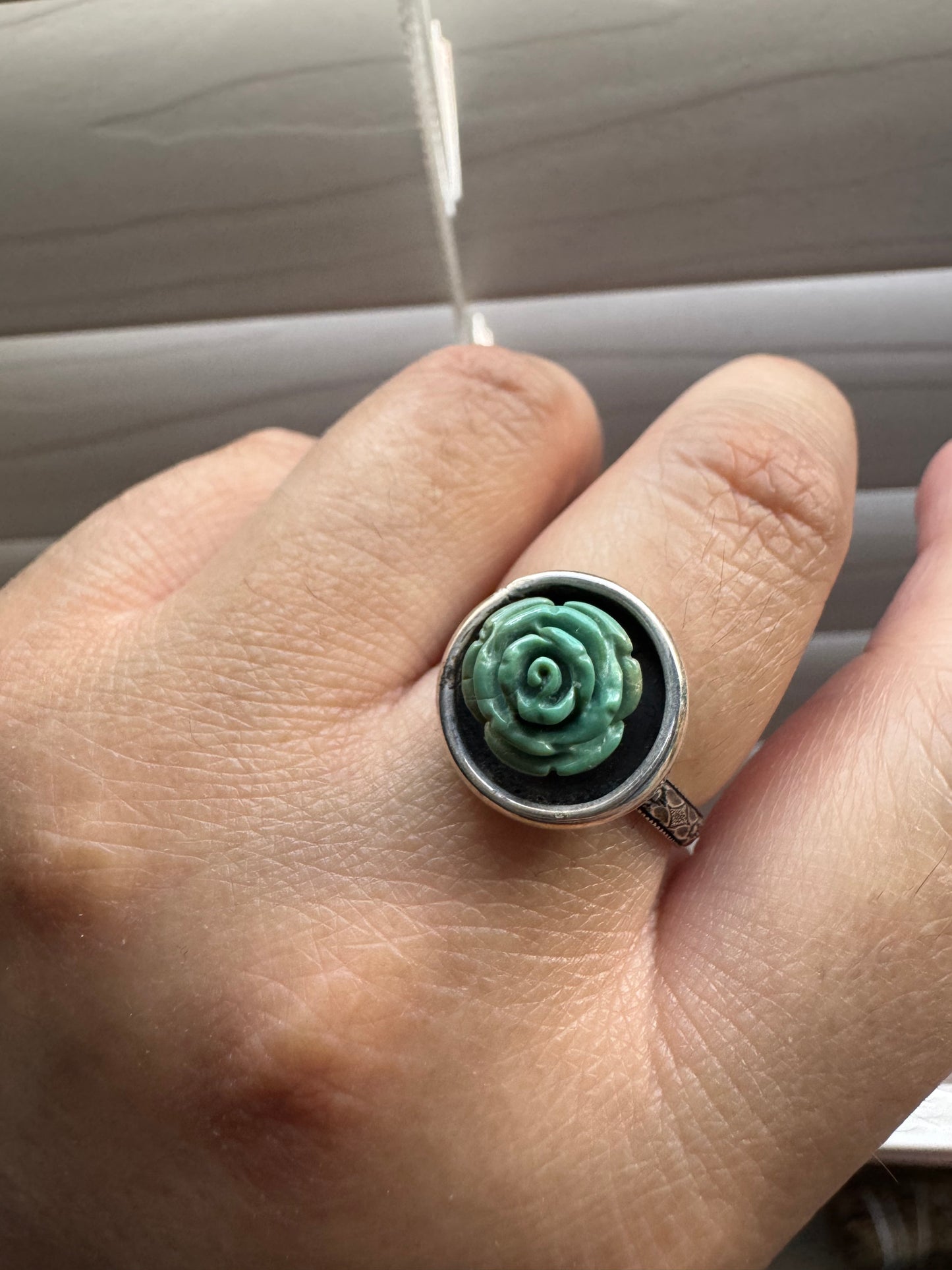 Turquoise Rose Ring (Sz 9)