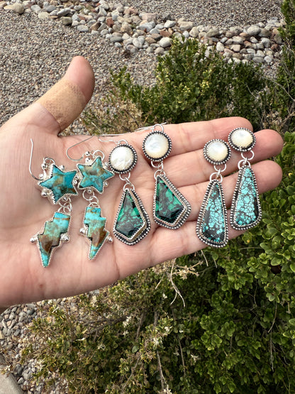 Hubei Turquoise & Pearl Earrings