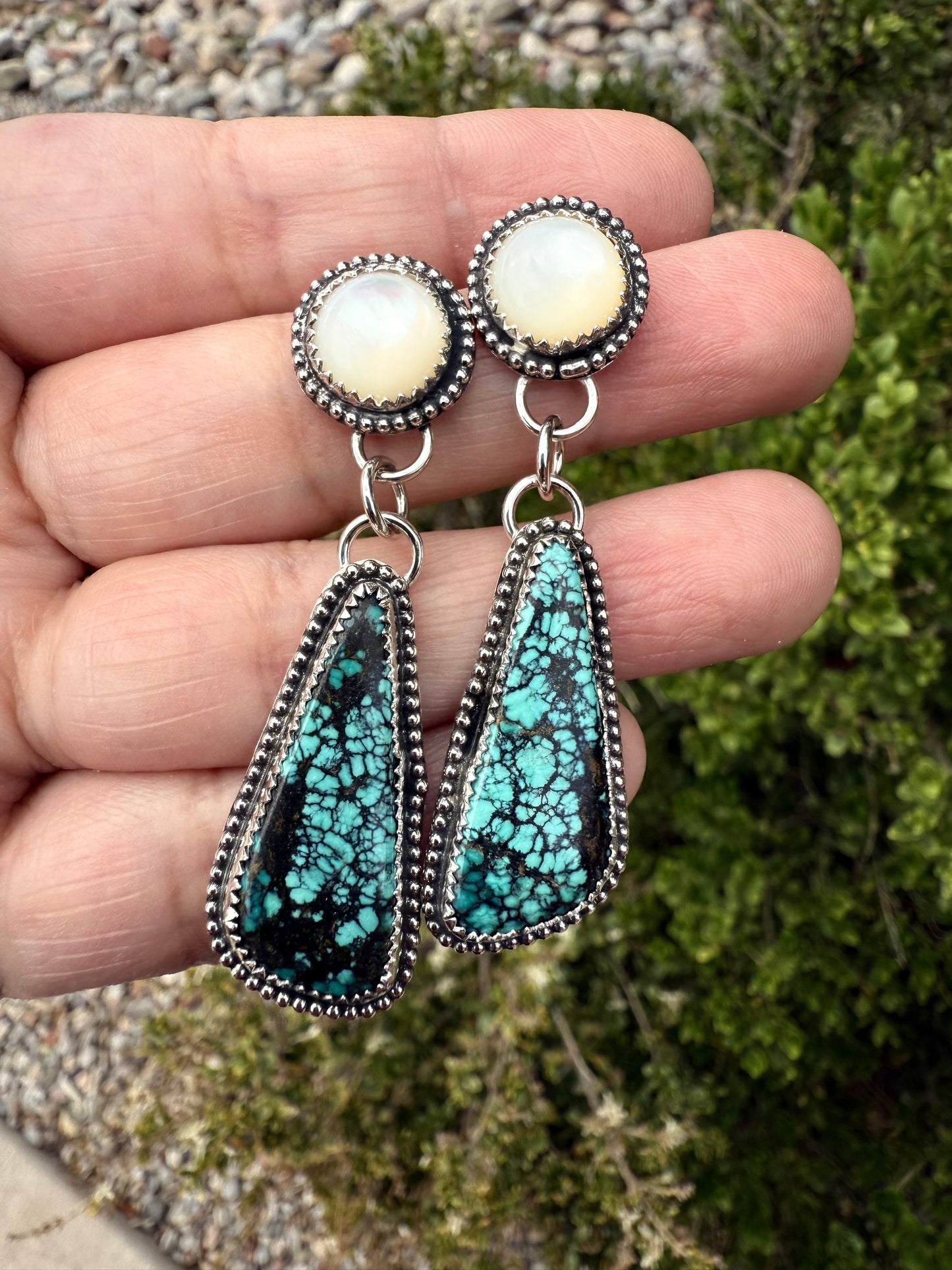 Hubei Turquoise & Pearl Earrings
