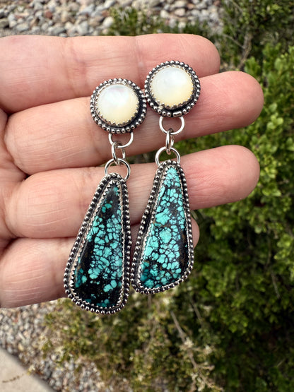 Hubei Turquoise & Pearl Earrings