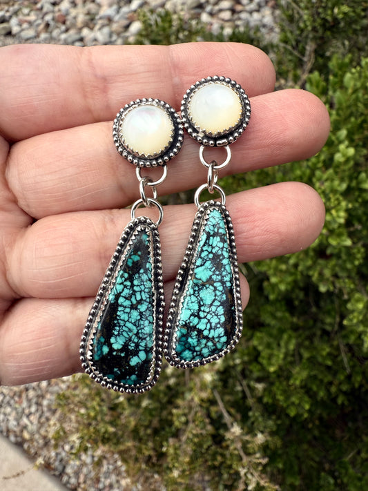 Hubei Turquoise & Pearl Earrings