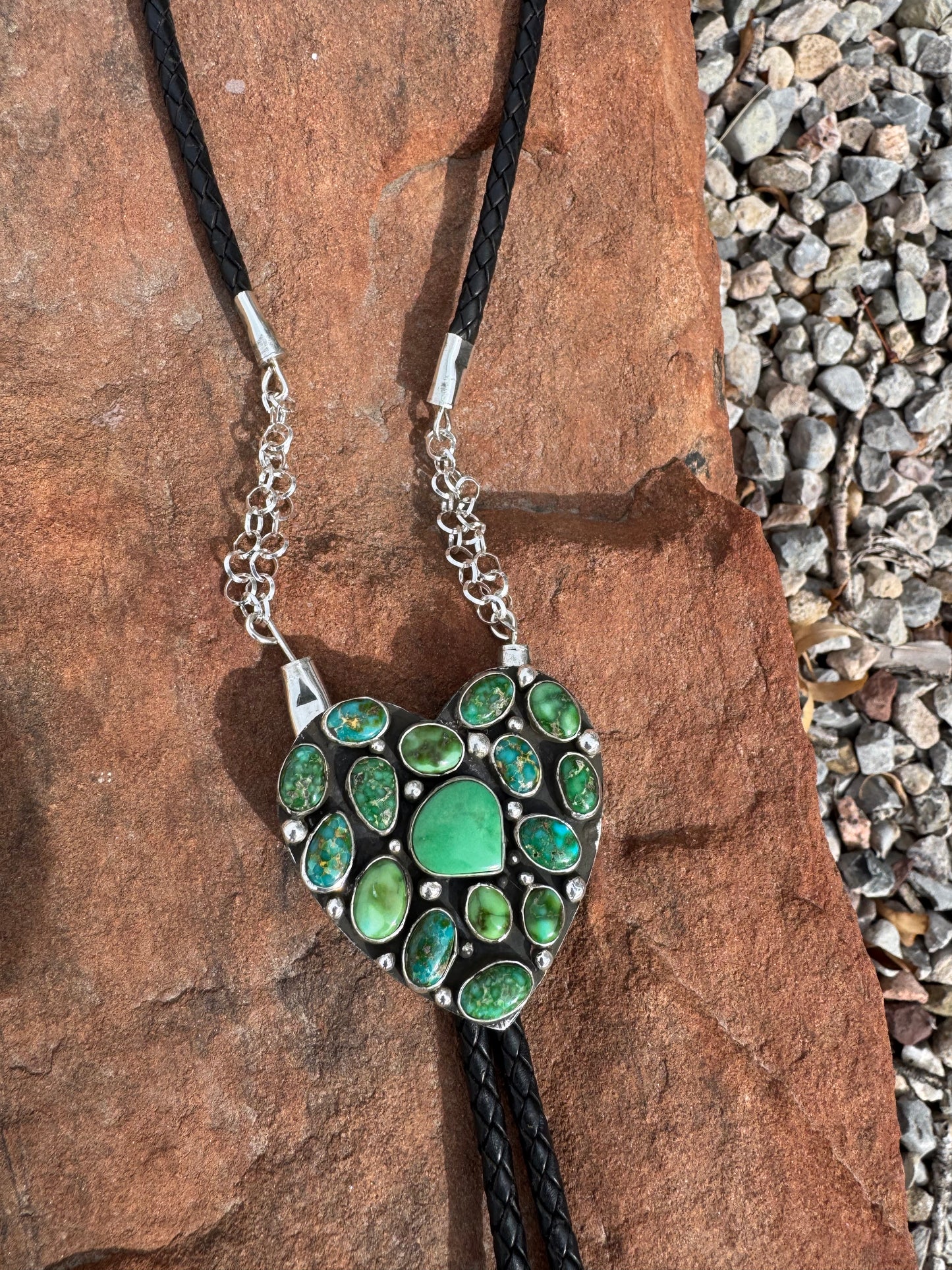 The Turquoise Heart Bolo Tie