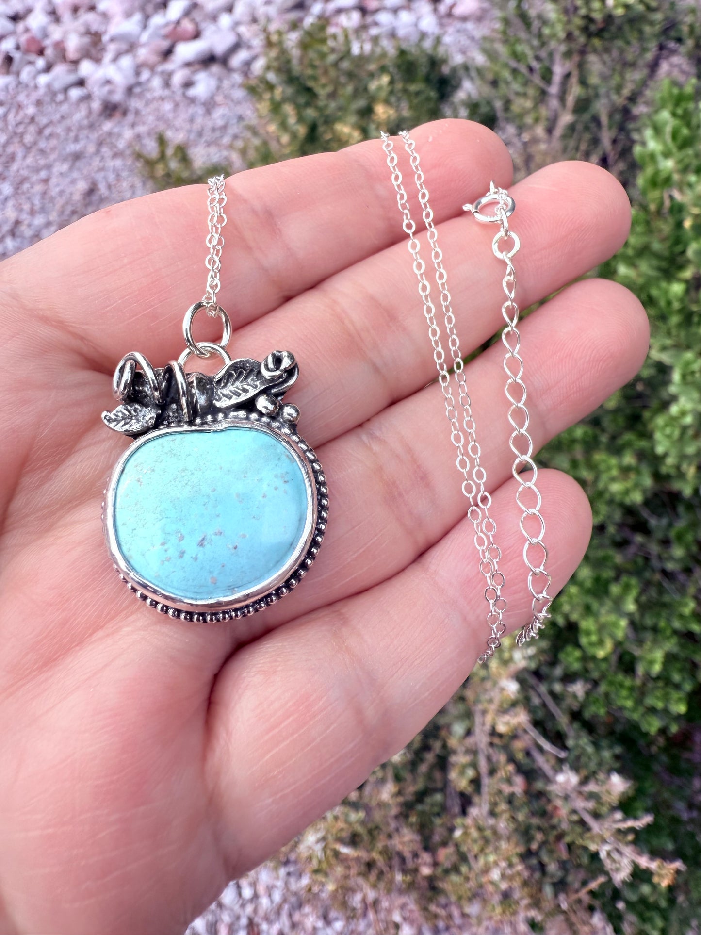 Small Kingman Turquoise Pumpkin Necklace (1)