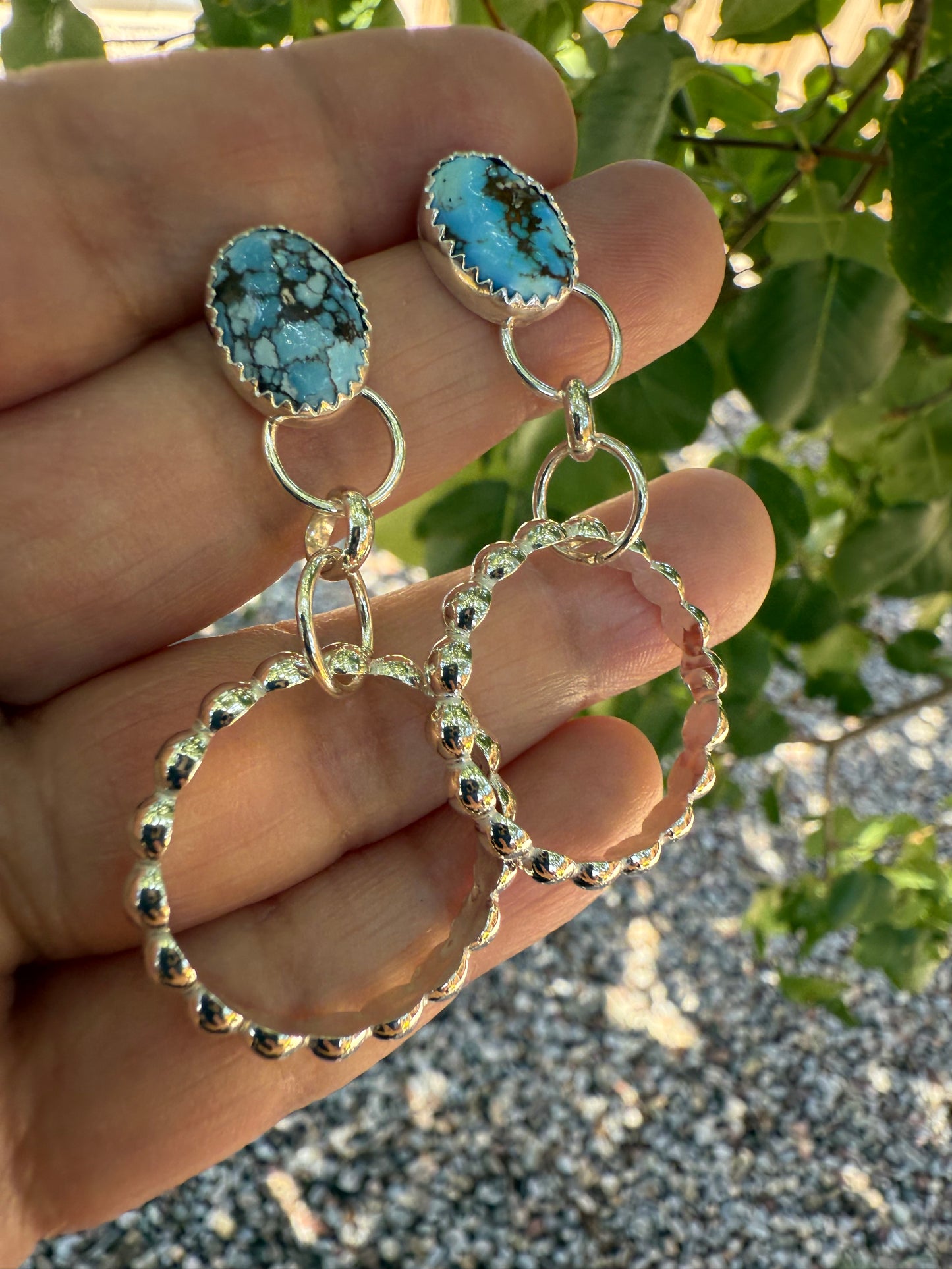 Golden Hills Turquoise Hoop Earrings